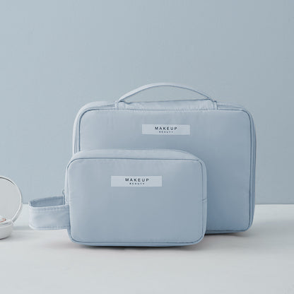 2 Kosmetiktaschen für Reisen - hellblau