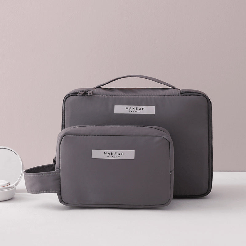 2 Kosmetiktaschen für Reisen - grau
