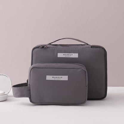 2 Kosmetiktaschen für Reisen - grau